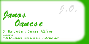 janos oancse business card